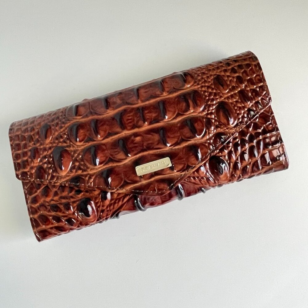 Brahmin Melbourne Collection Crocodile-Embossed Veronica Envelope Wallet